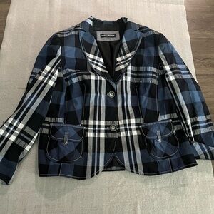 [46/12]Gerry Weber Black and Blue Plaid Blazer